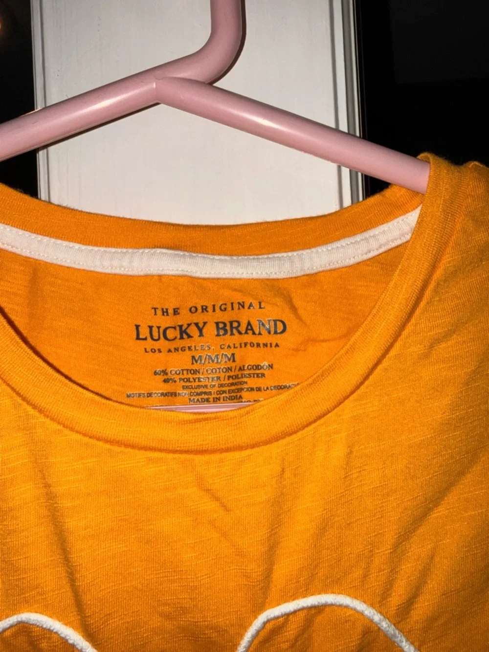 Lucky Brand Graphic Tee 💛 Girls Size M Yellow Logo T Shirt Casual Cute